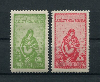 1948 - Imposto Postal nº  6/7. Assistência Publica. Série completa nova, COM CHARNEIRA (*) e goma original. Em boas condições.