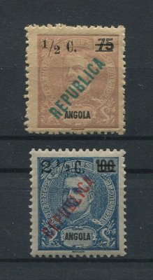 1919 - Afinsa nº 192/193. D. Carlos I com sobretaxa e sobrecarga local REPUBLICA. Série completa nova SEM CHARNEIRA (**) e com goma original. Em boas condições.