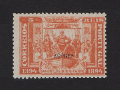 1894 - Afinsa nº 60. Infante D. Henrique. Selo de 5 reis NOVO, COM CHARNEIRA (*) e goma original. Em boas condições.