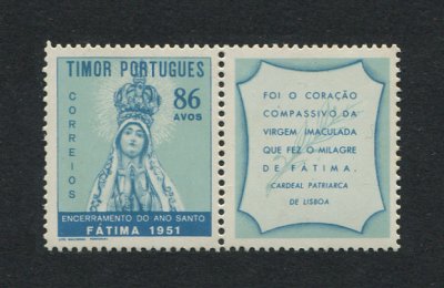 1951 - Afinsa nº 285. Encerramento do Ano Santo. Selo de 86 avos novo, COM CHARNEIRA (*) e goma original. Em boas condições.