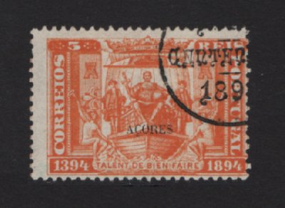 1894 - Afinsa nº 60. Infante D. Henrique. Selo de 5 reis USADO. Em boas condições.