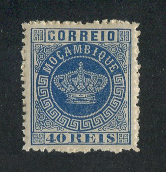 1876 - Afinsa nº 5. Tipo Coroa. Selo de 40 reis novo SEM CHARNEIRA (**) e com goma original. Denteado 12 1/2. Em boas condições.