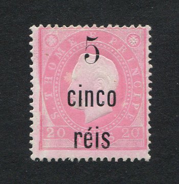 1889 - Afinsa nº 25. D.Luis I com sobrecarga. Selo de 5r/20r novo sem goma como emitido. Em boas condições. (ler descrição)