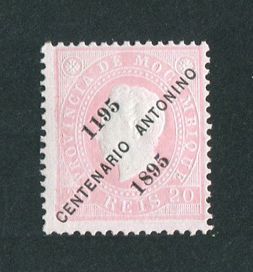 1895 - Afinsa nº 43. D. Luis I com sobrecarga ''Centenário Antonino''. Selo de 20r novo sem goma como emitido. Em boas condições.