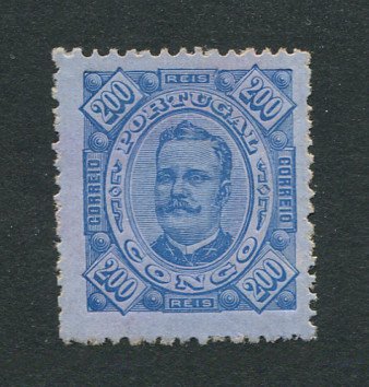 1894 - Afinsa nº12. D. Carlos I. Selo de 200r novo sem goma. Em boas condições.