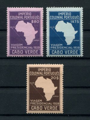 1939 - Afinsa nº 236/238. Viagem Presidencial. Série completa nova, COM CHARNEIRA (*) e goma original. Em boas condições.