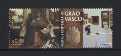 2016 - Afinsa nº 4655. Museus Centenários - Grão Vasco. Série completa nova sem charneira. Goma original. Em boas condições.