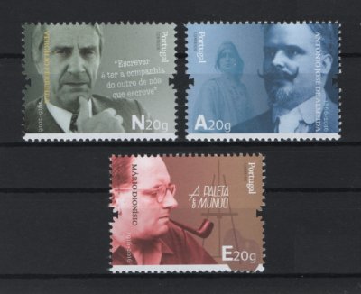 2016 - Afinsa nº 4652/4654. Vultos da História e da Cultura (11º grupo). Série completa nova sem charneira. Goma original. Em boas condições.