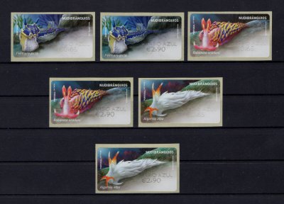 2019 - #78a (CORREIO AZUL). Nudibrânquios. Série completa E-POST. Nova. Em boas condições.