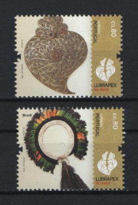 2016 - Afinsa nº 4673/4674. LUBRAPEX - 50 Anos. Série completa nova sem charneira. Goma original. Em boas condições.