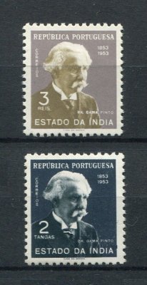 1954 - Afinsa nº 435/436. Cent. do Nascimento do Dr. Gama Pinto. Série completa nova, COM CHARNEIRA (*) e goma original. Em boas condições.