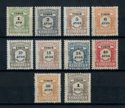 1904 - Porteado. Afinsa nº  1/10. Emissão Regular. Série completa nova sem goma como emitidos. Em boas condições.