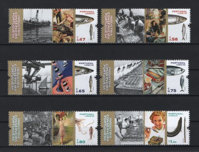 2016 - Afinsa nº 4782/4787. Industria Conserveira Portuguesa. Série completa nova sem charneira. Goma original. Em boas condições.