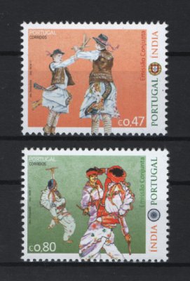 2017 - Afinsa nº 4795/4796. Portugal-India (emissão conjunta). Série completa nova sem charneira. Goma original. Em boas condições.