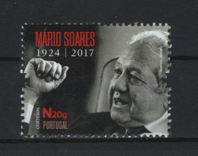 2017 - Afinsa nº 4823. Mário Soares 1924-2017. Série nova sem charneira. Goma Original. Em boas condições.
