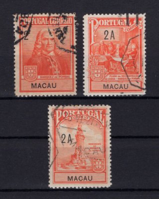 1925 - Imposto Postal nº 1/3. Marquês de Pombal. Série completa USADA. Em boas condições.