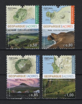 2017 - Afinsa nº 4893/4896. Geoparque - Açores. Série nova sem charneira. Goma Original. Em boas condições.