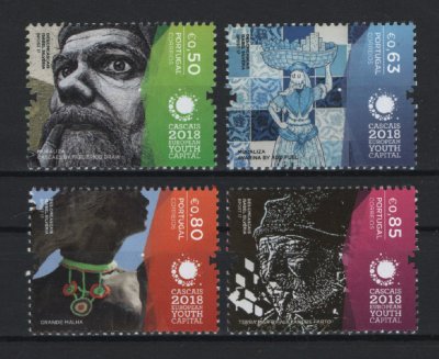 2017 - Afinsa nº 4899/4902. Cascais 2018 - European Youth Capital. Série nova sem charneira. Goma Original. Em boas condições.