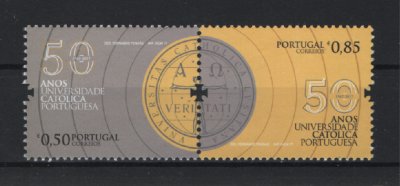 2017 - Afinsa nº 4924/4925. 50 Anos da Universidade Católica Portuguesa. Série nova sem charneira. Goma Original. Em boas condições.