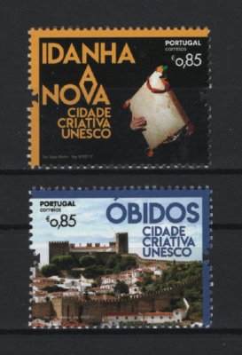 2017 - Afinsa nº 4926/4927. Cidades Criativas UNESCO - "Idanha-a-Nova" e "Óbidos". Série nova sem charneira. Goma Original. Em boas condições.
