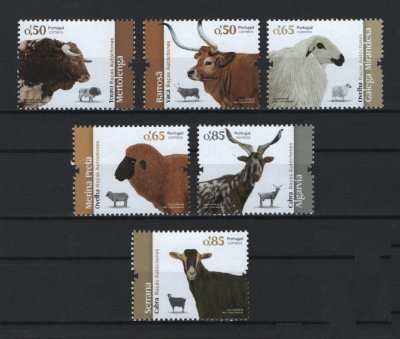 2018 - Afinsa nº 4937/4942. Raças Autóctones de Portugal (1º grupo). Série nova sem charneira. Goma Original. Em boas condições.