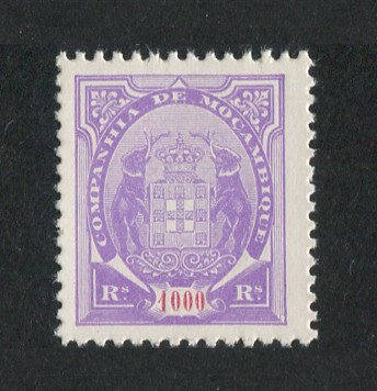 1895 - Afinsa nº 25b. Elefantes. Selo de 1000r novo, sem goma como usual/emitido. Denteado 11 1/2, papel pontinhado. Em boas condições.