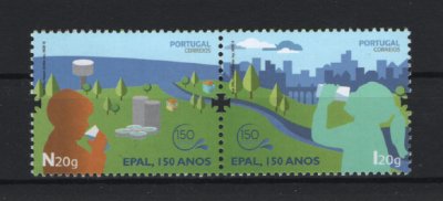 2018 - Afinsa nº 4958/4959. 150 Anos da EPAL. Série nova sem charneira. Goma Original. Em boas condições.