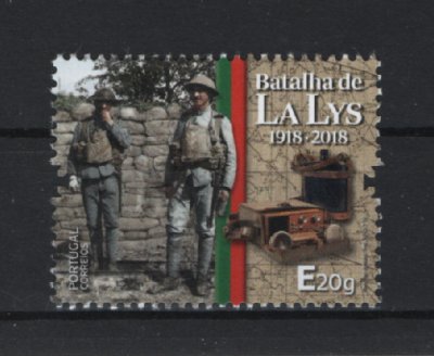 2018 - Afinsa nº 4961. Centenário da Batalha de La Lys 1918-2018. Série nova sem charneira. Goma Original. Em boas condições.