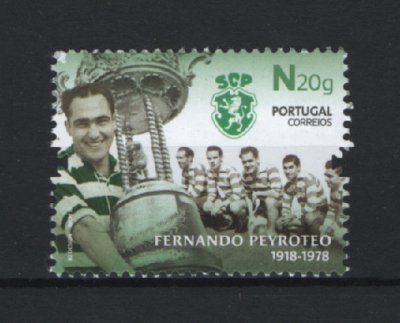 2018 - Afinsa nº 4963. Fernando Peyroteo - 100 Anos do Nascimento. Série nova sem charneira. Goma Original. Em boas condições.