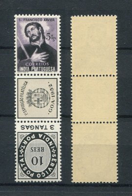 1952 - Afinsa nº 429/430. 1ª Exposição Filatélica de Goa. Série completa nova SEM CHARNEIRA (**) e com goma original. Em tira. Em boas condições.