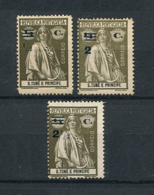 1919 - Afinsa nº 231/233. Ceres com sobretaxa. Série completa nova  novo sem goma como emitido/usual. Em boas condições.
