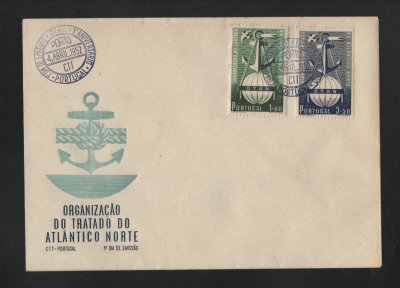 1952 - FDC Afinsa nº 749/750. OTAN. Carimbo do Porto. Em boas condições.