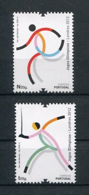 2012 - Afinsa nº 4215/4216. Jogos Olímpicos - Londres 2012. Série nova sem charneira. Goma Original. Em boas condições.