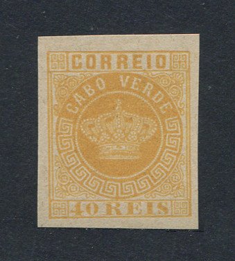 1881 - Afinsa nº 13. Tipo Coroa. PROVA NÃO DENTEADA. Selo de 40 reis. Sem goma. Em boas condições.
