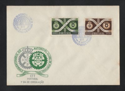1953 - FDC Afinsa nº 782/783. ACP. Carimbo do Porto. Em boas condições.