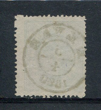 1880/81 - Afinsa nº 53A. D. Luis I, de perfil. Selo de 25 reis usado. Papel liso, denteado 13 1/2. Carimbo de Elvas. Em boas condições.