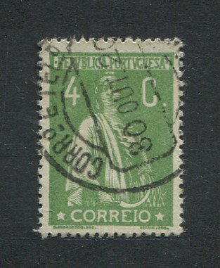 1917 - Afinsa nº 226f. Ceres. Selo de 4c usado. Papel CARTOLINA, denteado 15x14. Em boas condições.