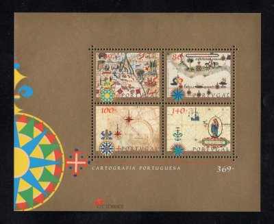 1997 - Bloco nº 187. Cartografia Portuguesa. Novo sem charneira. Em boas condições.