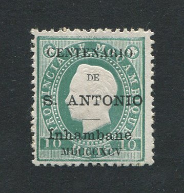 1895 - Afinsa nº 2. D. Luis I com sobrecarga ''Centenário de S. António''. Selo de 10 reis novo sem goma como emitido. Dentado 12 1/2. Com CERTIFICADO DE PERITAGEM (CERTIFICATE). Em boas condições.