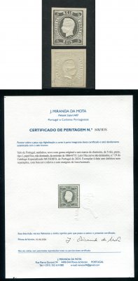1866/7 - Afinsa nº 19 (novo). D. Luís I, fita curva. Selo de 5 reis NOVO SEM CHARNEIRA (**) e com goma original. Tipo I. Boas margens. Em boas condições. EXEMPLAR NORMAL. Com CERTIFICADO DE PERITAGEM (CERTIFICATE).