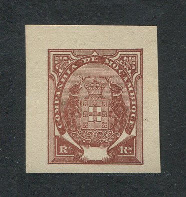 1895 - Afinsa nº 20. Elefantes. PROVA NÃO DENTEADA SEM TAXA (100 reis). Sem goma. Em boas condições.
