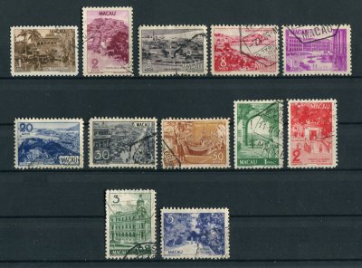 1948 - Afinsa nº 327/338. Motivos locais. Série completa USADA. Em boas condições. Em boas condições.
