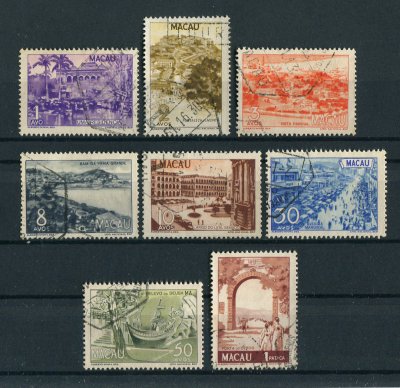 1950 - Afinsa nº 341/348. Motivos Locais. Série completa USADA. Em boas condições.