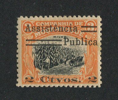 1932 - Imposto Postal nº 1d. Motivos locais com sobretaxa. Selo de 2c/3c novo com charneira (*) e goma original. Com a variedade ''Ê''. Em boas condições.