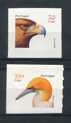 2000 - Afinsa nº 2677a + 2679a (selos da caderneta). Aves de Portugal. Série AUTOADESIVA nova. Em boas condições.
