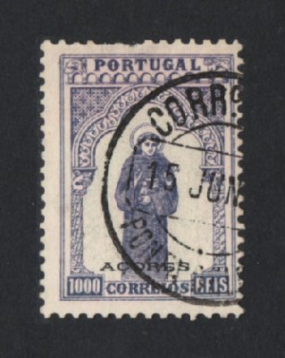 1895 - Afinsa nº 87. 7º Centenário do Nascimento de Santo António. Selo de 1000 reis USADO. Tem o denteado superior irregular.
