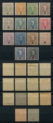 1895 - Afinsa nº 126/139. D. Carlos. Série completa nova, COM CHARNEIRA (*) e goma original. Em boas condições.
