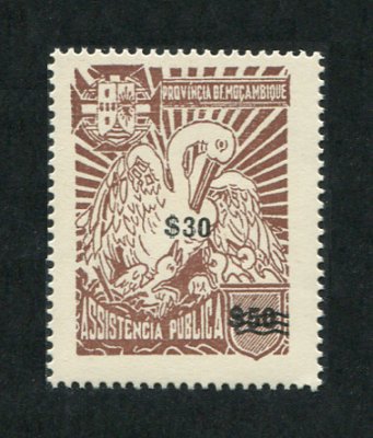 1956 - Imposto Postal Telegráfico nº 57. Pelicanos. Selo de 30c/50c novo SEM CHARNEIRA (**) e com goma original. Em boas condições.