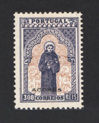 1895 - Afinsa nº 85. 7º Centenário do Nascimento de Santo António. Selo de 300 reis NOVO, SEM GOMA. Em boas condições.