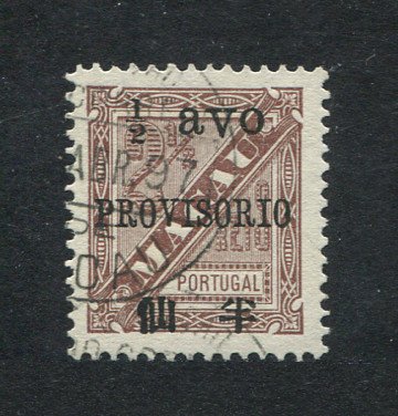 1894 - Afinsa nº 59. D. Luis I com sobrecarga PROVISORIO e sobretaxa. Selo de 1/2a/2 1/2r usado. Em boas condições.